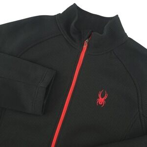 Spyder Stryke Jacket Mens XL Black Full Zip Fleece Lined Skiing Midlayer 186402